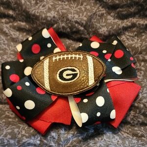 Polka Dot Football Hair Bow for Kids